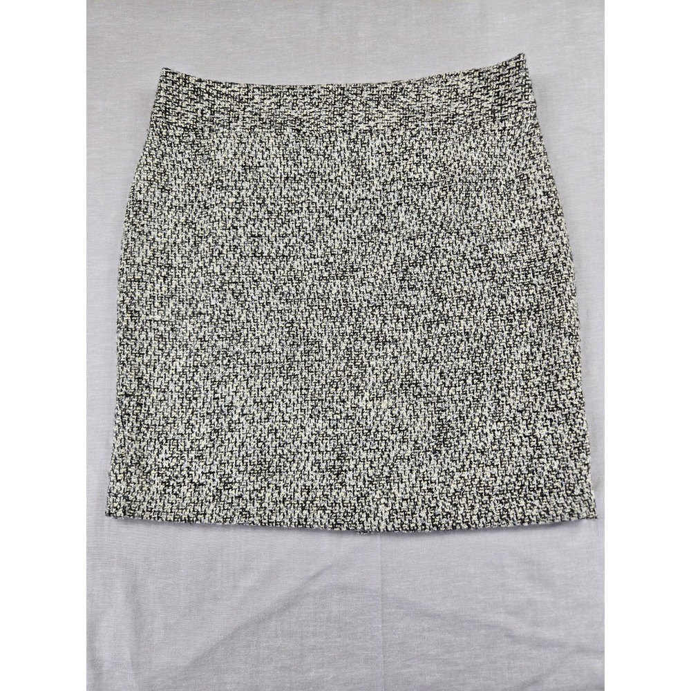 Van Heusen Studio Womens 12 Black White Tweed Mini Skirt Salt and Pepper Woven